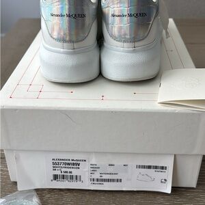 Alexander McQUEEN womens White Sneakers with Iridescent Heel